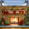 Christmas Layout Fireplace Photography Background Cloth(Yellow)