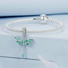 S925 Sterling Silver Platinum Plated Dragonfly DIY Pendant(BSC983)