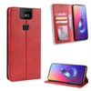 Magnetic Buckle Retro Crazy Horse Texture Horizontal Flip Leather Case for Asus Zenfone 6 ZS630KL, with Holder & Card Slots & Photo Frame(Red)