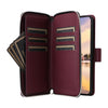For Samsung Galaxy A55 Nine-card Slots Zipper Wallet Bag Leather Phone Case(Wine Red)