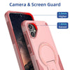 For Samsung Galaxy A05 Armor MagSafe Holder PC Hybrid TPU Phone Case(Pink)