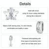 S925 Sterling Silver Platinum-plated Starlight Five-pointed Star Silicone DIY Beads(BSC984)