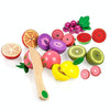 YLB-12 PCS Fruit Basket Children Wooden Magnetic Cut fruit and Vegetables Baby Cut Music Play House Kitchen Toys