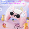 For Sony PS5 Cat Ear Shape Gamepad Silicone Protective Case(White)