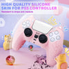 For Sony PS5 Cat Ear Shape Gamepad Silicone Protective Case(Pink)