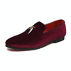 Casual Sickle Suede Men Shoes Flat Slip-on Pointed Toe Dress Shoes Loafer, Size:47(Red)