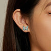 SCE1610 Sterling Silver S925 White Gold Plated Zircon Rhombus Spot Butterfly Stud Earrings