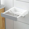 Retractable Washbasin Rack Without Punching Toilet Rack With Storage (White Gray)