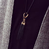 Women Retro Tasseled Soda Knot Necklaces Sweater Long Chain Necklace