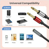 0.3m Gold Plated 3.5mm TRS Female to 2 x 6.35mm TS Male Mono Y Splitter Adapter Audio Cable(Black)