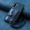 For Samsung Galaxy A36 Retro Cross Wristband Wallet Leather Back Phone Case(Blue)