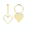 E2112-9 Gold Asymmetric Love Love Silver Needle Earrings Simple Earrings