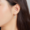 S925 Sterling Silver Colorful Zircon Letters A Asymmetry Women Earrings