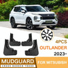 For Mitsubishi Outlander 2023 4pcs/Set Car Auto Soft Plastic Splash Flaps Fender Guard