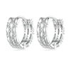 BSE786 Sterling Silver S925 Zircon Plated Platinum Earrings