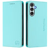 For Samsung Galaxy M34 5G / F34 5G RC01 Dual-Folded Magnetic Suction RFID Leather Phone Case(Mint Green)
