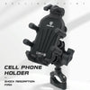 Outdoor Motorcycle Aluminum Alloy Shock-absorbing Mobile Phone Holder(Handlebar Model)