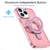 For iPhone 12 / 12 Pro Glitter Ring Holder MagSafe Phone Case(Pink)