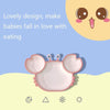 Children One-Piece Full Silicone Table Cartoon Crab Separation Plate(Green)