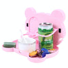 Cartoon Style Foldable Back Car Seat Drink Holder Back Seat Food Tray Storage Organizer Table(Pink)