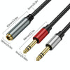0.3m Gold Plated 6.35mm Female to 2 x 6.35mm Male Stereo Audio Adapter Y Splitter Cable(Black)