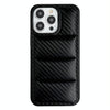 For iPhone 13 Pro Max Carbon Fiber Texture Down Jacket Phone Case(Black)