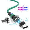 ENKAY PD60W Type-C to Type-C / 8 Pin Magnetic 540 Degrees Rotating Fast Charging Cable, Length:2m(Green)