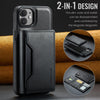 For iPhone 12 / 12 Pro DG.MING MAGKING-K2 Series MagSafe RFID Card Bag Detachable Phone Case(Black)