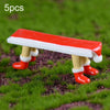 5pcs Christmas Decorations Resin Crafts Gifts Home Decorations Small Ornaments, Style: Bench