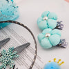 Cute Hair Accessories for Girls Mesh Bowknot Crown Headband Hair Accessories Set(Blue)