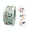 10 Rolls Thank You Floral Sticker Wedding Gift Decoration Sticker, Size: 2.5cm / 1 Inch(K-03-25)