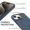 For iPhone 15 Plus Shockproof MagSafe Armor PC Hybrid TPU Phone Case(Ink Blue)