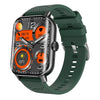 F12 2.02 inch Curved Screen Smart Watch Supports Voice Call/Blood Sugar Detection(Black + Green)