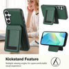 For Samsung Galaxy A34 5G CX01 Detachable Magsafe Magnetic Card Bag Phone Case(Peacock Green)