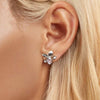 S925 Sterling Silver Platinum Plated Flower Earrings For Women(SCE1723)