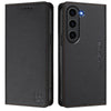 For Samsung Galaxy S23 5G RC01 Dual-Folded Magnetic Suction RFID Leather Phone Case(Black)