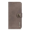 For OnePlus 9R KHAZNEH Cowhide Texture Horizontal Flip Leather Case with Holder & Card Slots & Wallet(Khaki)