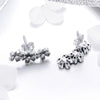 Flowers Zircon Earrings Sterling Silver Female Earrings Simple Earrings, Color:White