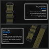 SYNOKE 9619C Nylon Canvas Strap Three-Ring Buckle Vintage Electronic Luminous Watch(Green)