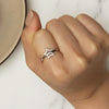BSR450-6 S925 Sterling Silver White Gold Plated Hollow Star Ring Hand Decoration