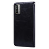 For Xiaomi Redmi 9T Business Style Oil Wax Texture Horizontal Flip Leather Case with Holder & Card Slots & Wallet(Black)