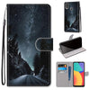 For Alcatel 1L (2021) Coloured Drawing Cross Texture Horizontal Flip PU Leather Case with Holder & Card Slots & Wallet & Lanyard(Mountain Road Starry Sky)