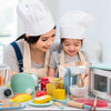 Children Simulation Kitchen Set Baby Wooden Food Cutting Pretend Play Toy Blender