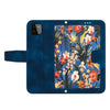 For Samsung Galaxy A22 5G Floral Pattern Leather Phone Case with Lanyard(Dark Blue)