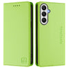 For Samsung Galaxy A25 5G Global RC01 Dual-Folded Magnetic Suction RFID Leather Phone Case(Grass Green)
