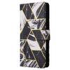 For Samsung Galaxy S25+ 5G Marble Bronzing Stitching Leather Phone Case(Black)
