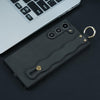 For Samsung Galaxy S21+ 5G Wavy Wristband Bracket TPU Phone Case(Black)