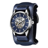 OCHSTIN 7010C Pilot Series Hollow Mechanical Men Watch(Silver-Blue)