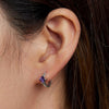 S925 Sterling Silver Purple Zircon Snake Pattern Ear Buckle Women Earrings