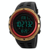 SKMEI 1251 Men Fashionable Outdoor 50m Waterproof Sports Watch Digital Watch with PU Watchband(Gold)